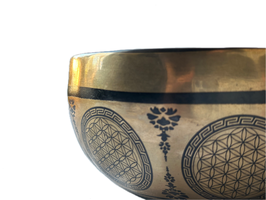 Tibet Klangschale Blume des Lebens - Handgemacht 640g