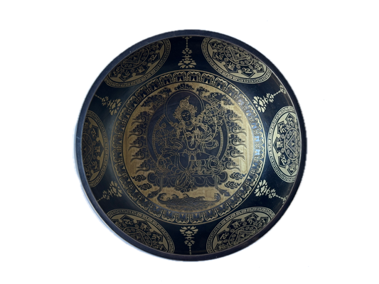 Klangschale mit Grüner Tara Handgemacht - Nepal 420g