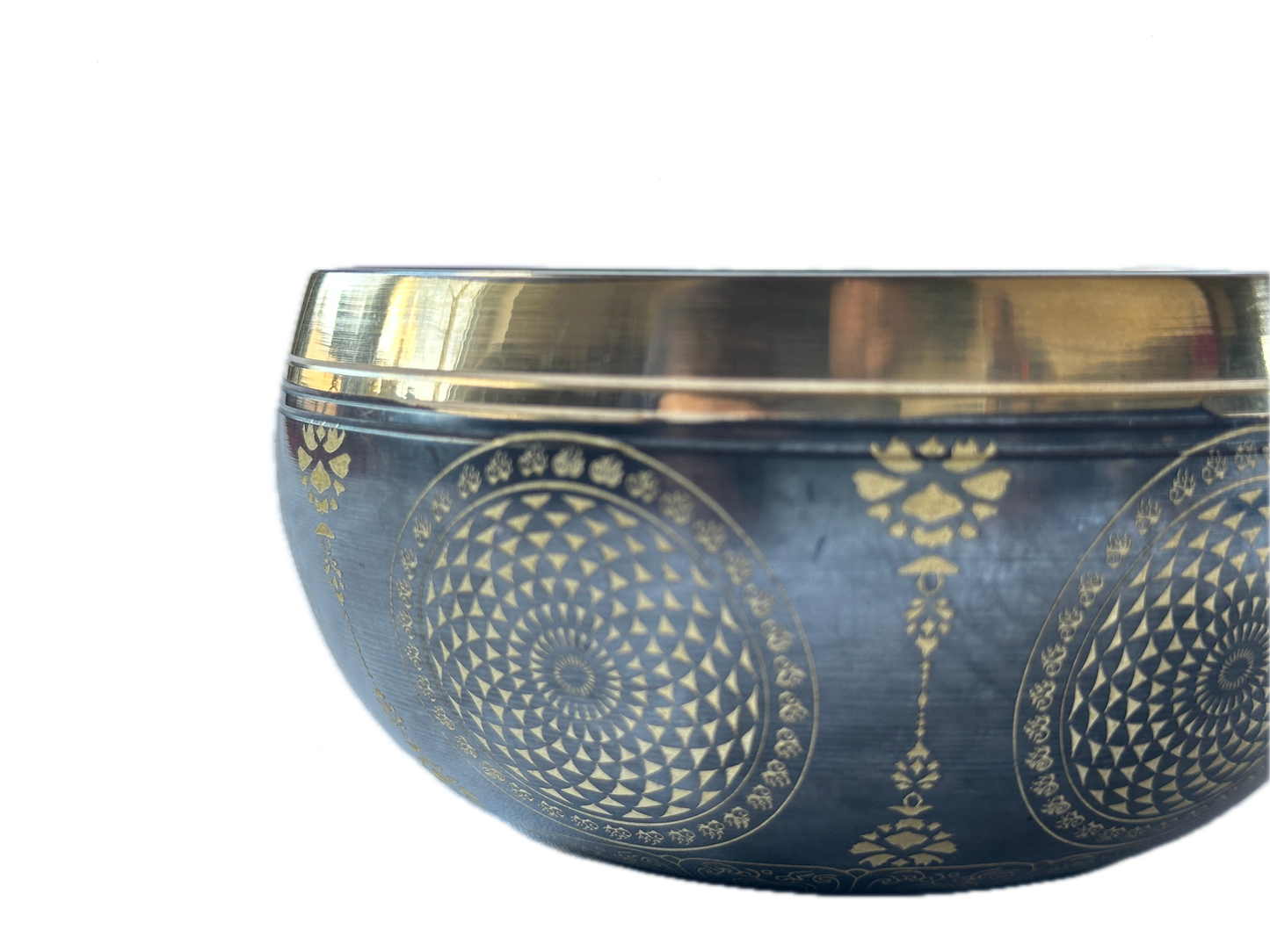 Klangschale mit Chakrasymbolen - Nepal 410g