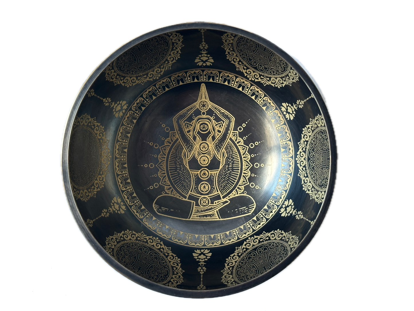 Klangschale mit Chakrasymbolen - Nepal 410g
